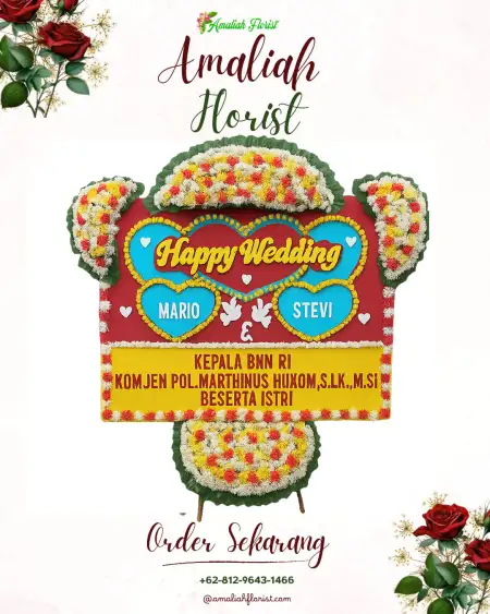 Papan Bunga Pernikahan Socah